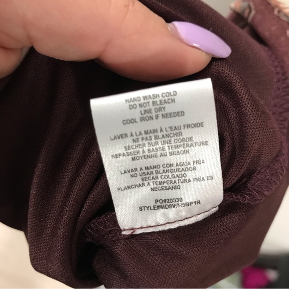 Bobeau Burgundy Floral Print Long Sleeve Dress - Picture 8 of 8